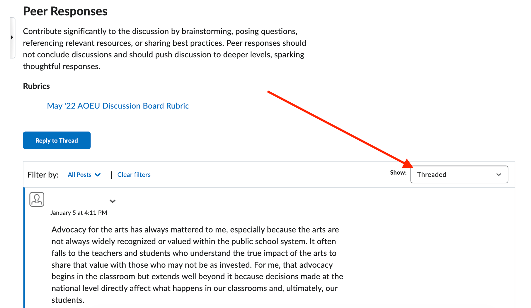 Completing a Discussion Board